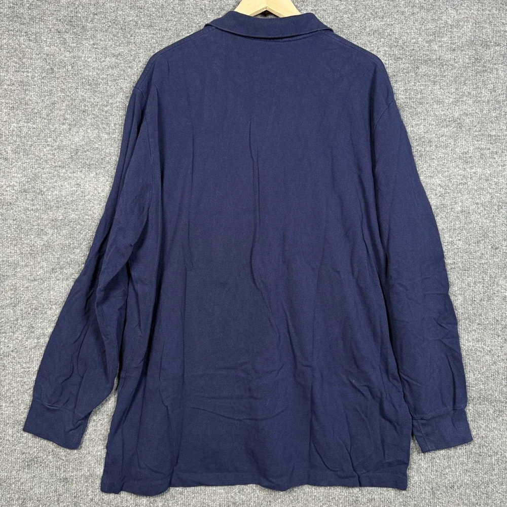 Polo Ralph Lauren Mens Sz XL Classic Fit Polo Shirt Navy Cotton Long Sleeve Pony